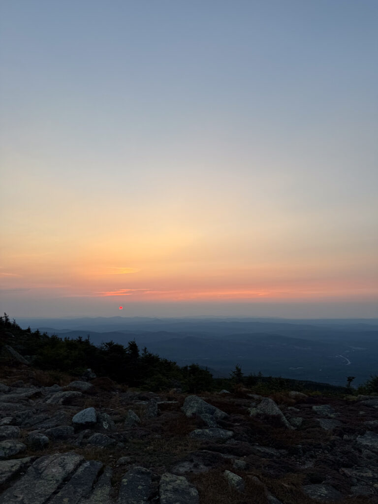 Sunset during the descent from Mount Lafayette on the Pemi Loop