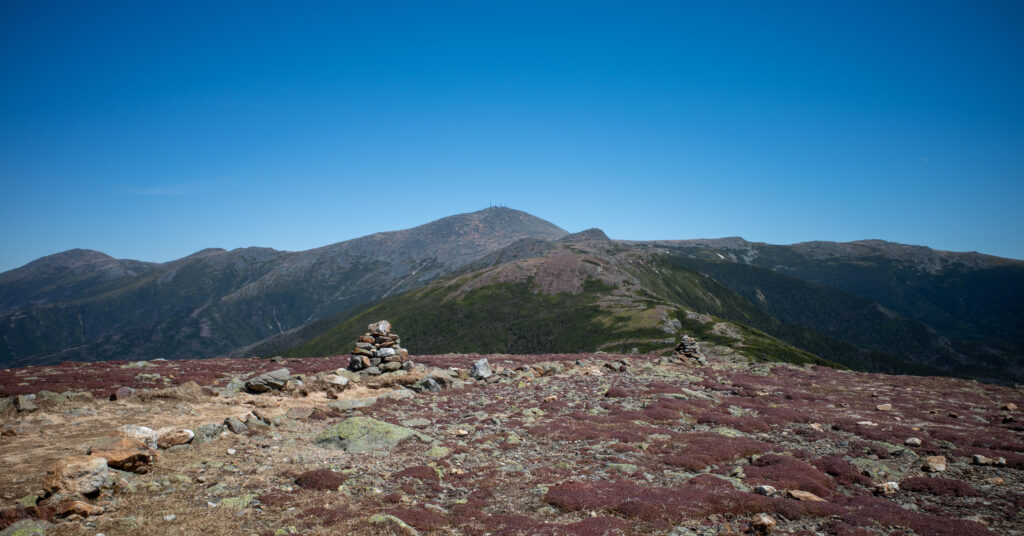 Mount Franklin, Mount Monroe, and Mount Washington viewed from Mount Eisenhower