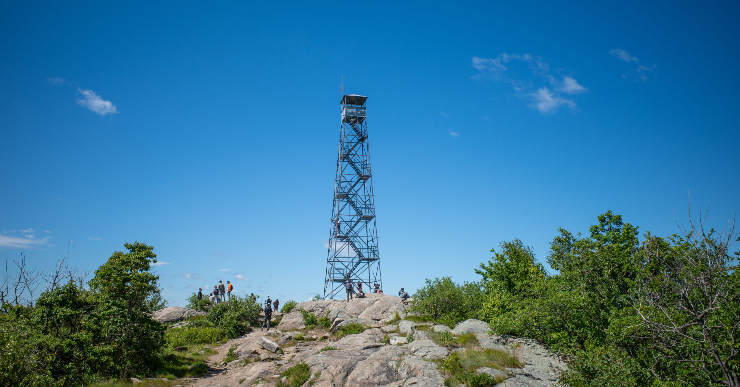 Beacon Fire Tower above the rocky summit of South Beacon Mountain